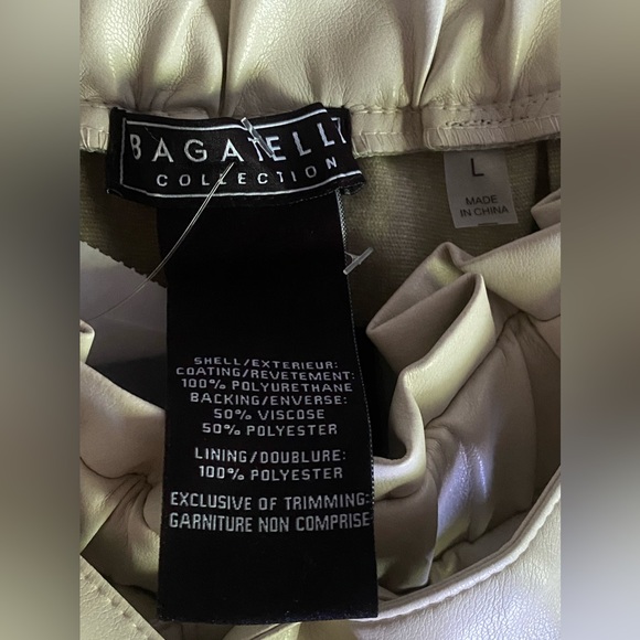 BAGATELLE COLLECTION Bone Paperbag Waist Pants Sz L - Picture 5 of 13